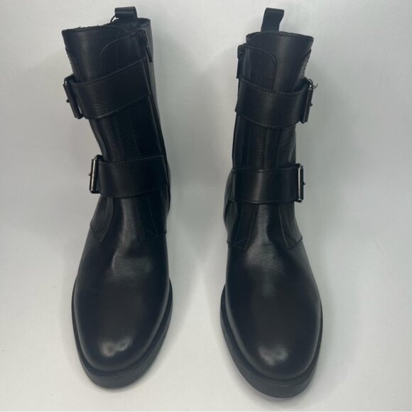 NWT EMANUELE CRASTO Italy🇮🇹Made Finest Italian LEATHER Boot Faux Double Buckle - Picture 12 of 16